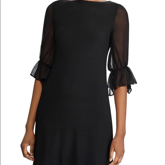 🆕 Lauren Ralph Lauren Ruffled Georgette-Slv Dress - Picture 3 of 5